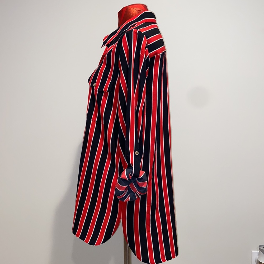 Tommy Hilfiger Button Down Multicolored Blouse - image 4